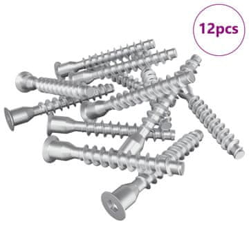 Vidaxl Potrdilni vijaki 12 szt. srebrna Ø7 x 50 mm Kovina