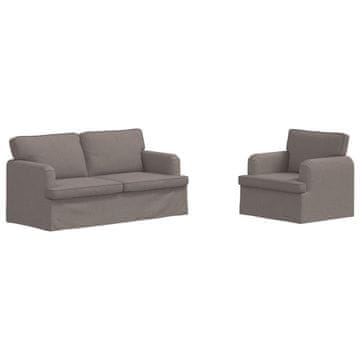 Vidaxl Kavčna garnitura 2 szt. Taupe 162 x 80 x 85 cm blago