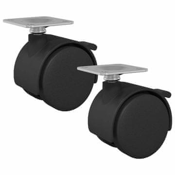 Vidaxl Kolo 2 szt. Črna 39,5 x 39,5 x 37,8 mm Železo in polipropilen