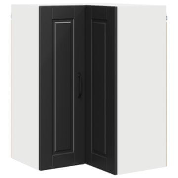 Vidaxl Omara za vogal PORTO Črna 57 x 57 x 80 cm Konstruiran les