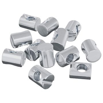 Vidaxl Vijaki v obliki sodčka 3462 szt. srebrna M6 x 13 mm Kovina