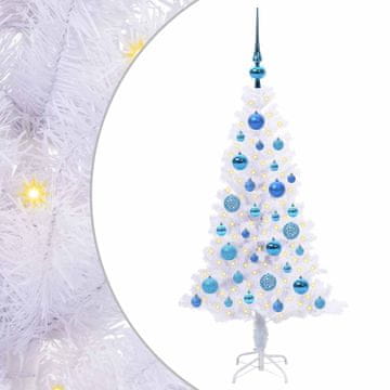 Vidaxl Umestno božično drevo med 150 LED Bela 120 cm PVC in jeklo