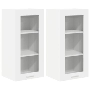Vidaxl Viseča omarica 2 szt. Bela 40 x 31 x 80 cm Konstruiran les