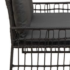 Vidaxl Zunanja klop Enobarvno Črna in Temno siva 116 x 55 x 82 cm