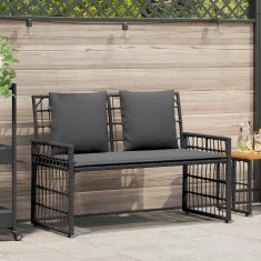 Vidaxl Zunanja klop 2 -Seater 116 x 55 x 82 cm Jeklo in poli ratan