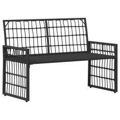 Vidaxl Zunanja klop 2 -Seater 116 x 55 x 82 cm Jeklo in poli ratan