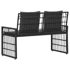 Vidaxl Zunanja klop 2 -Seater 116 x 55 x 82 cm Jeklo in poli ratan