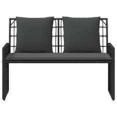Vidaxl Zunanja klop 2 -Seater 116 x 55 x 82 cm Jeklo in poli ratan