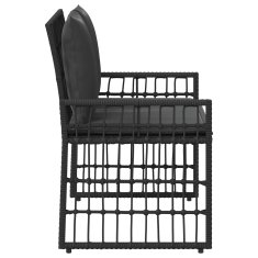 Vidaxl Zunanja klop 2 -Seater 116 x 55 x 82 cm Jeklo in poli ratan