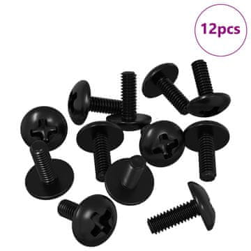 Vidaxl Močvarni vijaki 12 szt. Črna M4 x 10 mm elezo