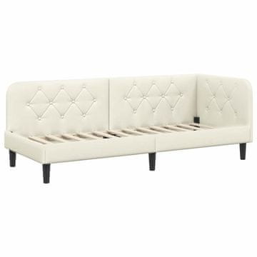 Vidaxl Kotna postelja krema 80 x 200 cm Žamet
