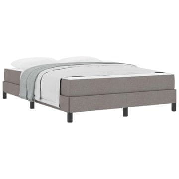 Vidaxl Postelja z vzmetnico z vzmetnico Taupe 140 x 200 cm blago