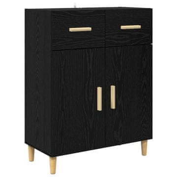 Vidaxl Strani šal Črni hrast 34 x 69.5 x 89 cm Konstruiran les