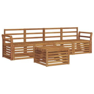 Vidaxl Sedežne garniture Naravna Masiven les akacije