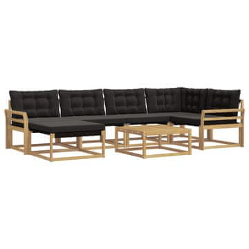 Vidaxl Zunanja garnitura za sedenje 7 szt. Bela in črna 79 x 79 x 37 cm