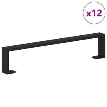 Vidaxl Kosi pohištva 12 szt. Črna 481 x 40,5 x 100 mm elezo