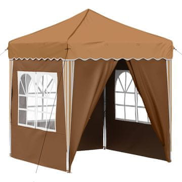 Vidaxl Zložljivi šotor za zabave 195 x 195 x 245 cm Bež Oxford tkanina