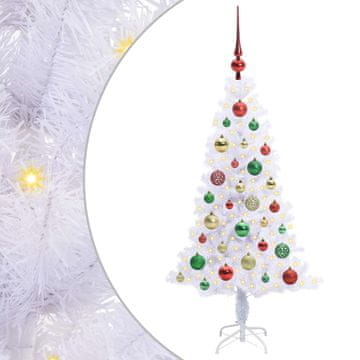 Vidaxl Umestno božično drevo med 150 LED Bela 120 cm PVC in jeklo