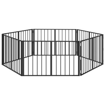 Vidaxl Pasja vrata 6 szt. Črna 100 x 60 cm Cinkana jeklena