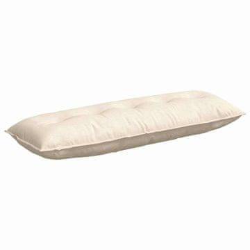 Vidaxl Poglavni vzglavnik krema 140 x 50 cm Žametna tkanina