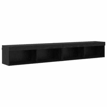 Vidaxl Komplet TV omaric Z LED 2 szt. Črna Orehovina 100 x 30 x 30 cm