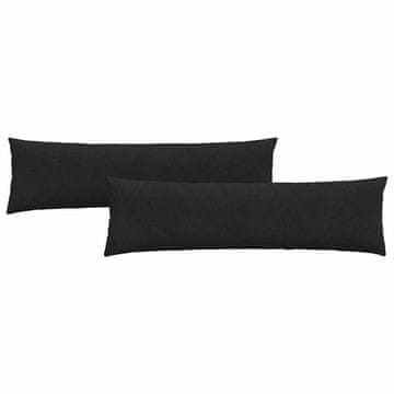 Vidaxl Blazine za kavč 2 szt. Črna 145 x 40 cm blago