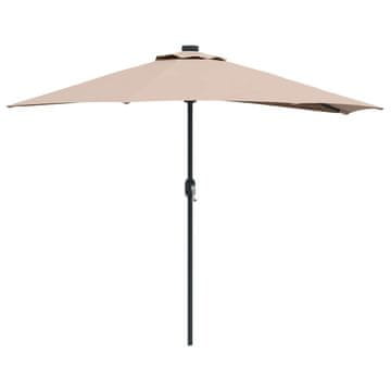 Vidaxl Vrtni dežnik Taupe 294 x 150 x 224 cm Poliester in jeklo