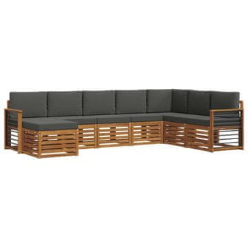 Vidaxl Zunanja garnitura za sedenje 8 szt. Naravna in antracitna