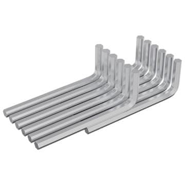 Vidaxl Šesterokotna ključa 12 szt. srebrna 32 x 86 mm Jeklo