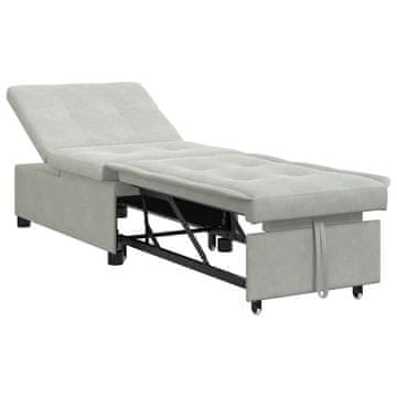 Vidaxl Sofa postelja Svetlo siva 194 x 67 x 82 cm Žamet