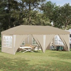 Vidaxl Zložljivi šotor za zabave 575 x 288 x 245 cm Krem