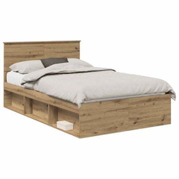Vidaxl Konstrukcija postelje Oreh 120 x 190 cm Masivno borovo les
