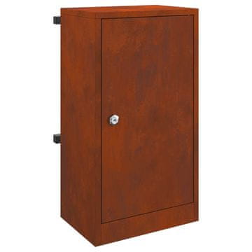 Vidaxl nabiralnik z vrati Rjav 30 x 20 x 55 cm Vremensko odporno jeklo