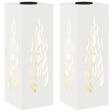 Vidaxl Solarno LED svetilo za pot 2 szt. Bela Medenina