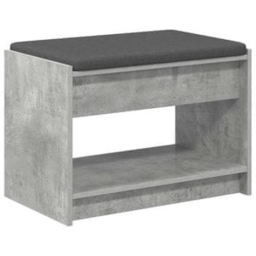 Vidaxl Haldna klop Beton Siva 63 x 38 x 45 cm Oblikovan Les in Tkanina