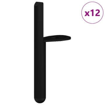 Vidaxl Kosi pohištva 12 szt. Črna 66 x 36 x 160 mm elezo