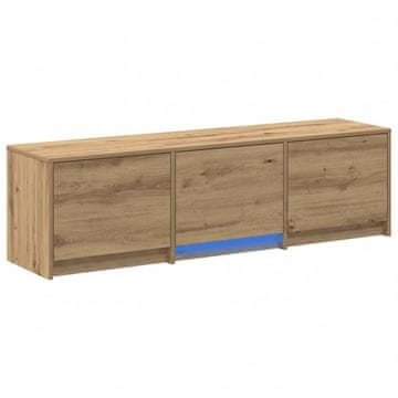 Vidaxl TV omarica z LED osvetlitvijo s predalom Oreh 140 x 34 x 40 cm