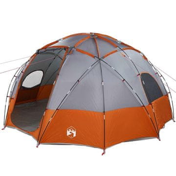 Vidaxl Šotor z dome s streho Siva in oranžna 475 x 475 x 235 cm tafeta
