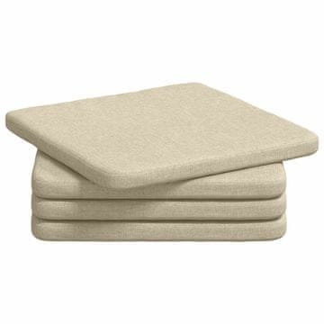 Vidaxl Sedežne blazine 4 szt. krema 40 x 40 x 3 cm blago