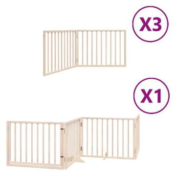Vidaxl Ograda za pse z vrati zložljiva 10 panelov 800 cm topolovina