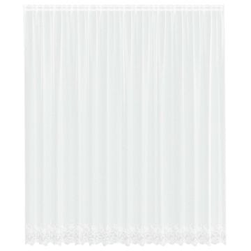 Vidaxl Čipkasta Zavesa z zavesami Bela 280 x 400 cm Poliester