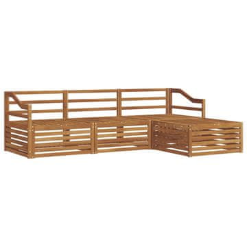 Vidaxl Zunanja garnitura za sedenje Naravna 245,5 x 162,5 x 73 cm