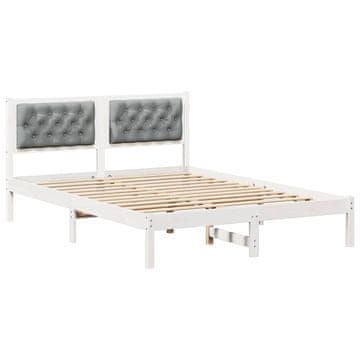 Vidaxl Konstrukcija postelje z vzglavjem Svetlo siva 140 x 200 cm
