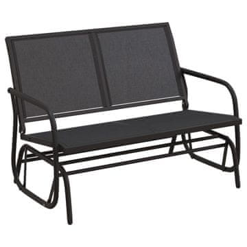 Vidaxl Vrtna drsna klop črna 120,5x76x86,5 cm tekstilen in jeklo