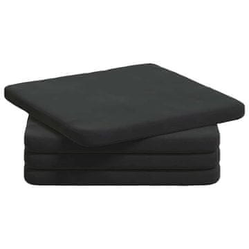 Vidaxl Sedežne blazine 4 szt. Črna 40 x 40 x 3 cm Žamet