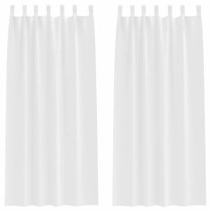 Vidaxl Zavese za zatemnitev z obroči 2 szt. Bela 225 x 140 cm Poliester