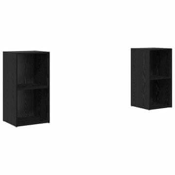 Vidaxl Komplet TV omaric 2 szt. Črna Orehovina 72 x 35 x 36,5 cm