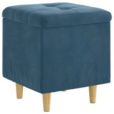 Vidaxl Ottoman s shranjevanjem Modra 40 x 40 x 45 cm Žamet