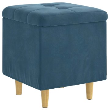 Vidaxl Ottoman s shranjevanjem Modra 40 x 40 x 45 cm Žamet