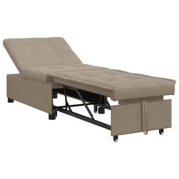 Vidaxl Raztegljiv kavč Taupe 194 x 67 x 82 cm Mikrovlakna